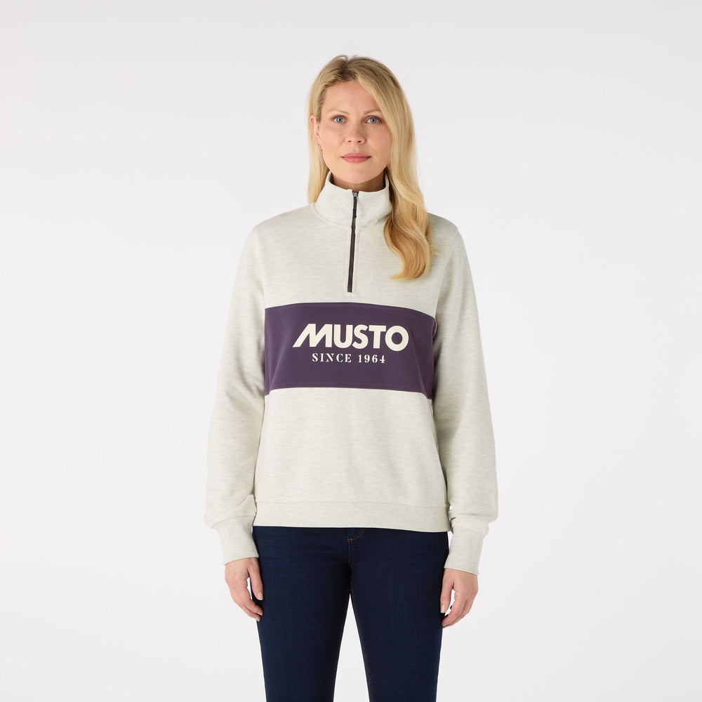 Musto Women's Classic Musto 1/2 Zip Sweat - Oat Marl