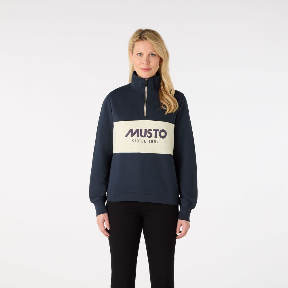 Musto Women's Classic Musto 1/2 Zip Sweat - Navy / Oat
