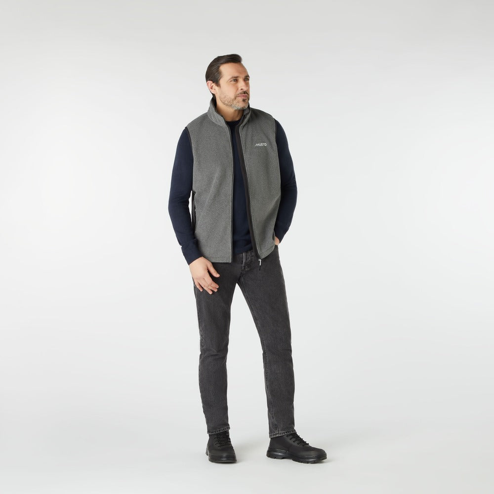 Musto Men's Nautic PT Fleece Vest - Dark Grey Marl