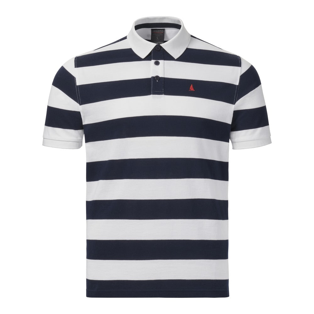 Musto Men's Original Striped Short Sleeve Polo - Navy Stripe