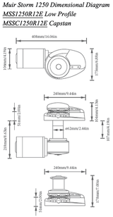 Muir Windlass - Storm SSC1250, Capstan, 3/8"HT Gypsy, 12V, 1200W (M1250C12-3/8H)