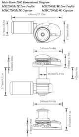 Muir Windlass - Storm SSC2200, 24V, Capstan, 3/8"HT Gypsy, 1500W (M2200C24-3/8H)