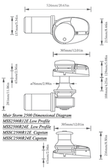 Muir Windlass - Storm SS2500, 24V, Capstan, 1/2"HT Gypsy, 1500W (M2500C24-1/2H)