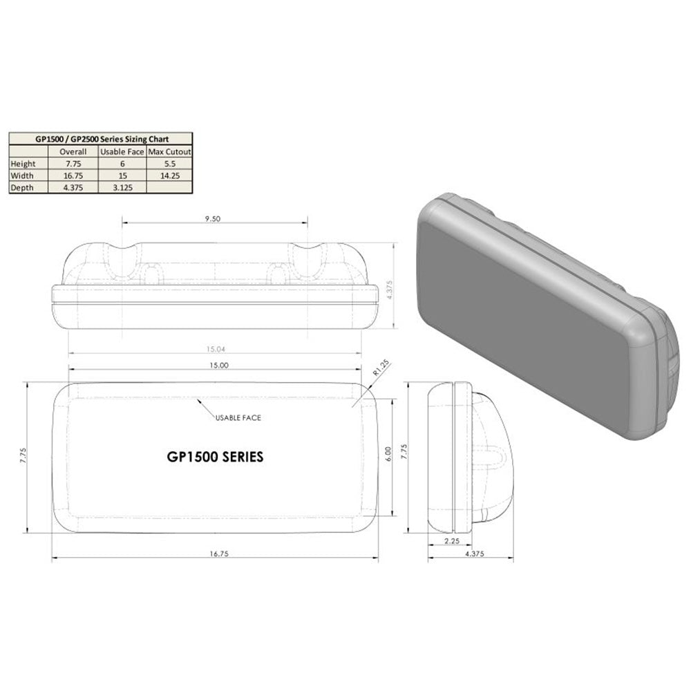 NavPod GP1506 SystemPod Pre-Cut f/Simrad NSS7 evo2 or B&G Zeus2 7 Wide Guard_Additional1