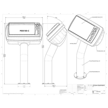 NavPod PED5100-01 PedestalPod Pre-Cut f/Humminbird HELIX 10 & HELIX 9 Series - Carbon Black_Additional1