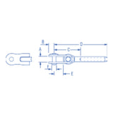 Ronstan Swage Toggle, 1/4 Wire, 12.7mm (1/2) Pin_Additional1