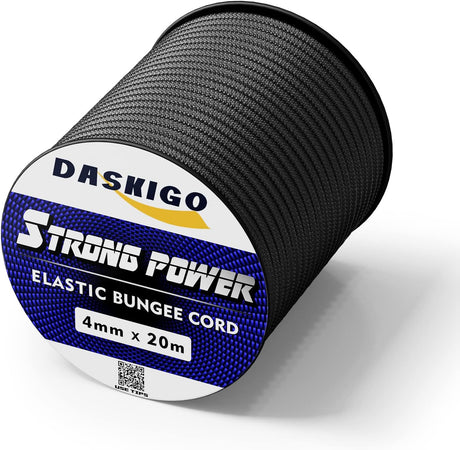 Rooster Shock Cord Elastic (per ft.) - 4 mm - Black (127244)