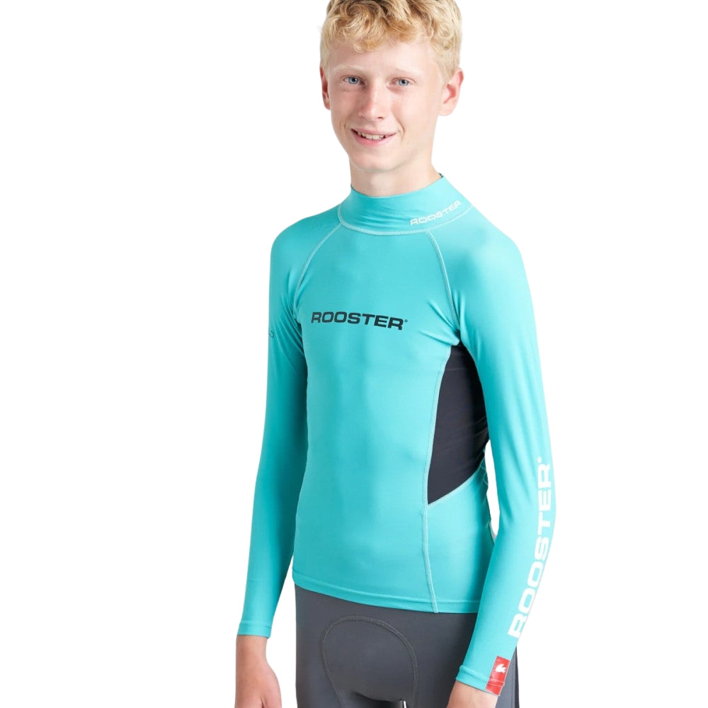 Rooster Rash Top Long Sleeve (Junior) - Teal (134608)