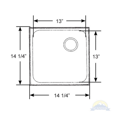 Scandvik Sinks - Rectangular Sink 18/10 SS (9 3/4" Depth)_Additional1