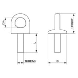 Selden Eye Bolt - M10x112 Assy Stainless Steel - Thread Lenght: 4 13/32 in (112 mm) (508-352-01)