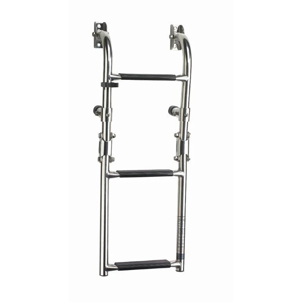 Vetus Folding stainless steel (AISI 316) boarding ladder, transom mounted, with 3 steps, unfolded length 625 mm