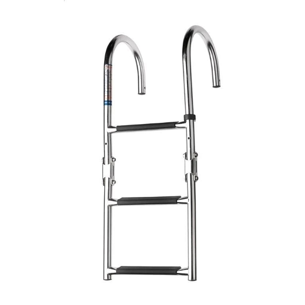 Vetus Folding stainless steel (AISI 316) boarding ladder, deck mounted, 3 steps, unfolded length 685 mm