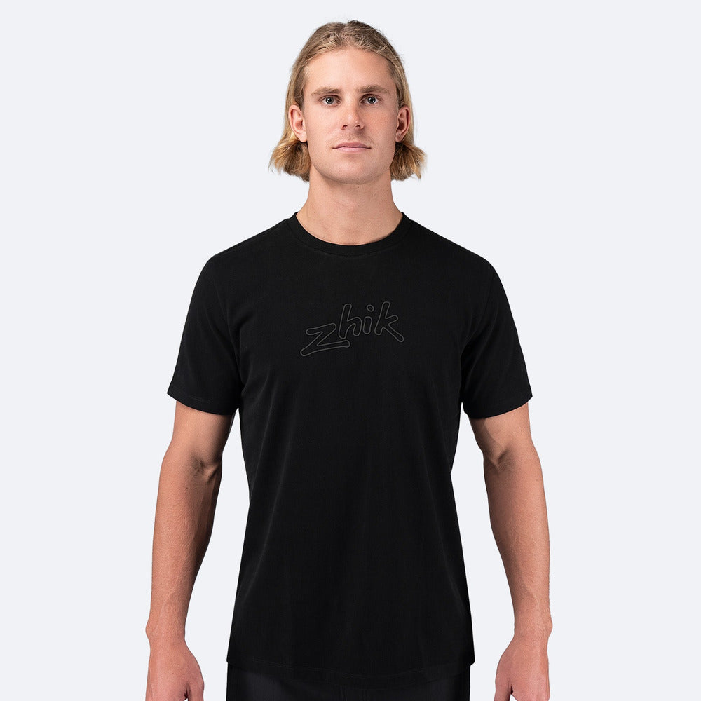 Mens Zhik Logo Cotton T-Shirt - Black