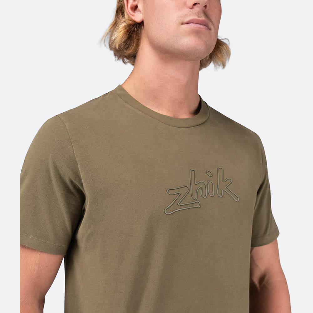 Mens Zhik Logo Cotton T-Shirt - Sea Kelp - 3