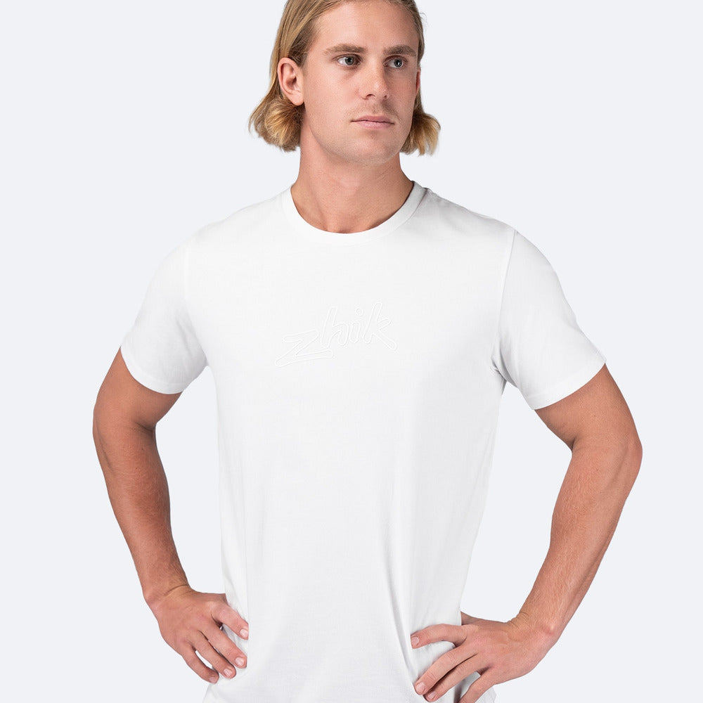 Mens Zhik Logo Cotton T-Shirt - White - 3