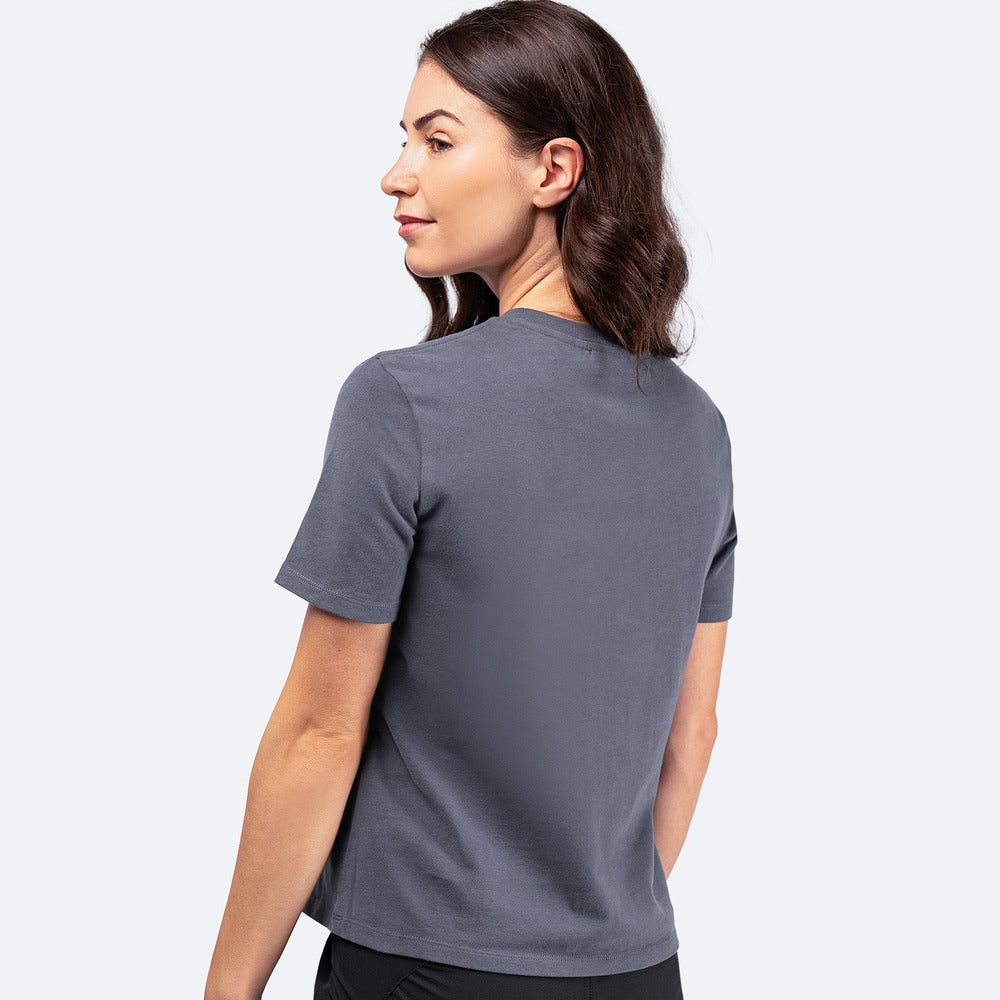 Womens Zhik Logo Cotton T-Shirt - Navy Grey - 2
