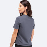 Womens Zhik Logo Cotton T-Shirt - Navy Grey - 2