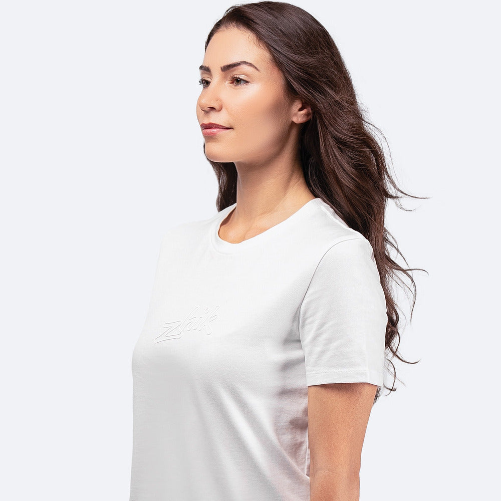Womens Zhik Logo Cotton T-Shirt - White - 2