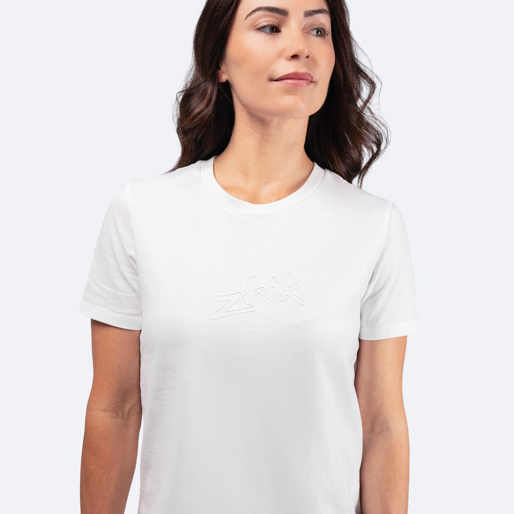 Womens Zhik Logo Cotton T-Shirt - White - 4