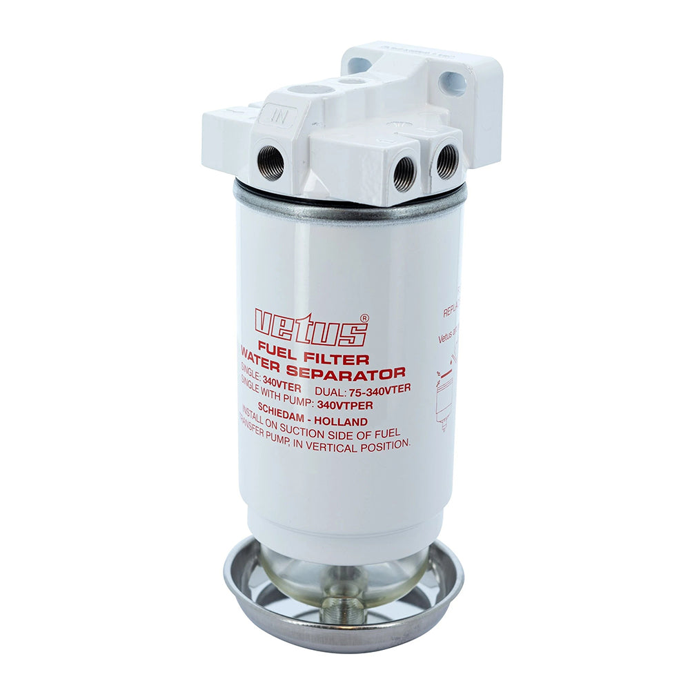 Vetus Replacement fuel filter element CE/ABYC, 30 micron, max 380 l/h (84 gph) - red