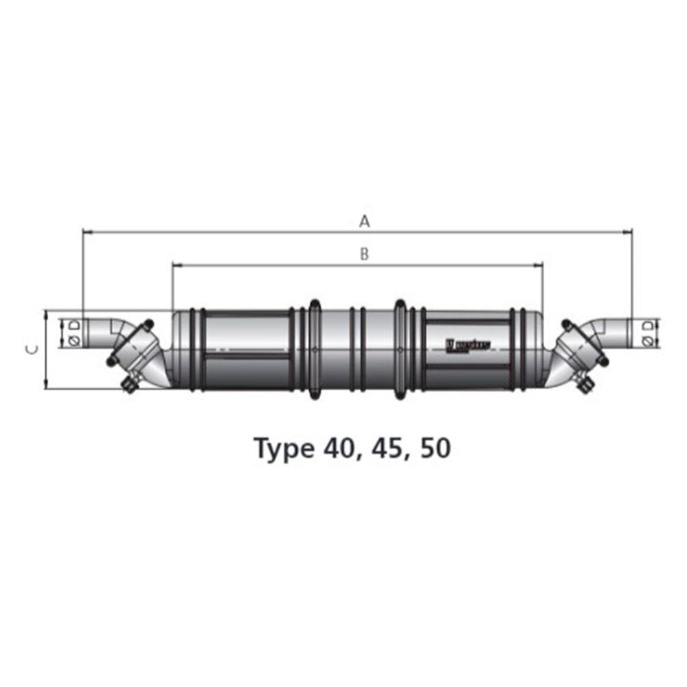 Vetus Exhaust Waterlock - Waterlock Type NLP3 / Muffler 3 Chambers60 MM_Additional1