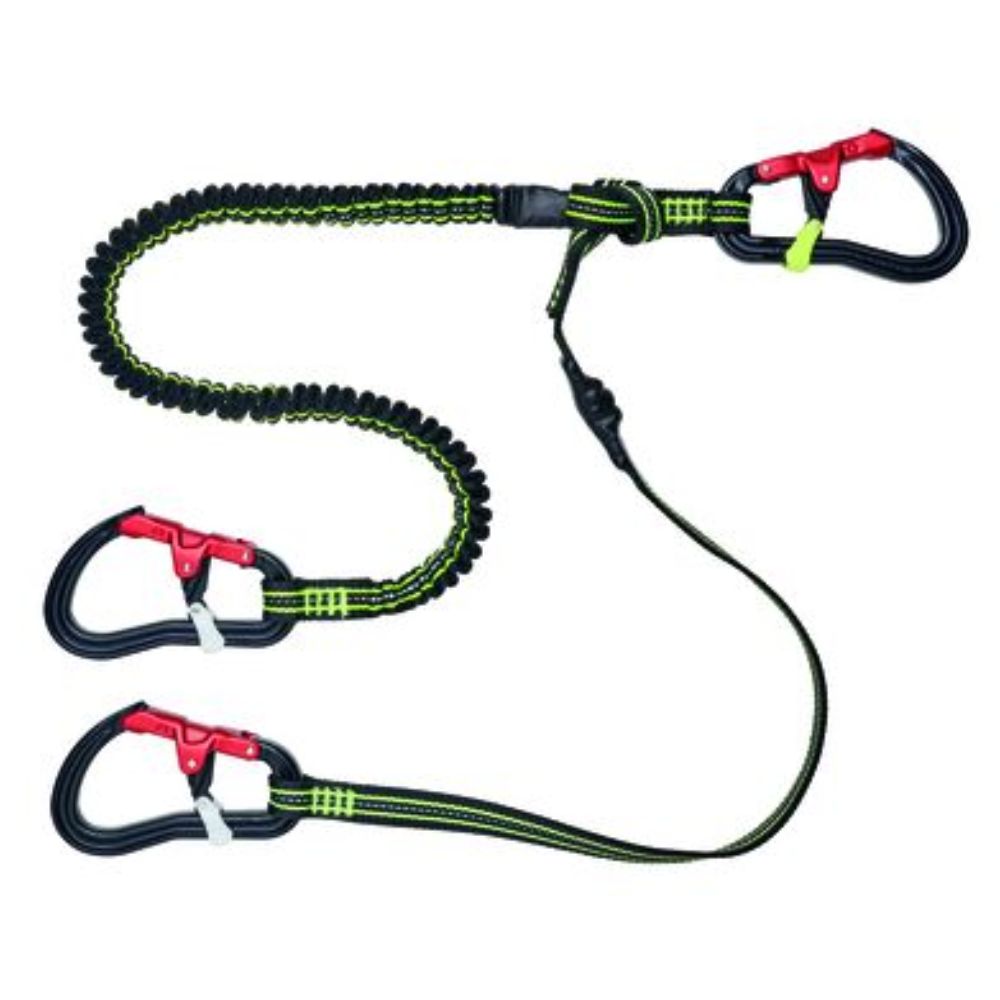 Wichard Tether - Proline Elastic & Flat Webbing - Length: 2.0 + 1.0 m (6.6 + 3.3 ft) - Three Hooks