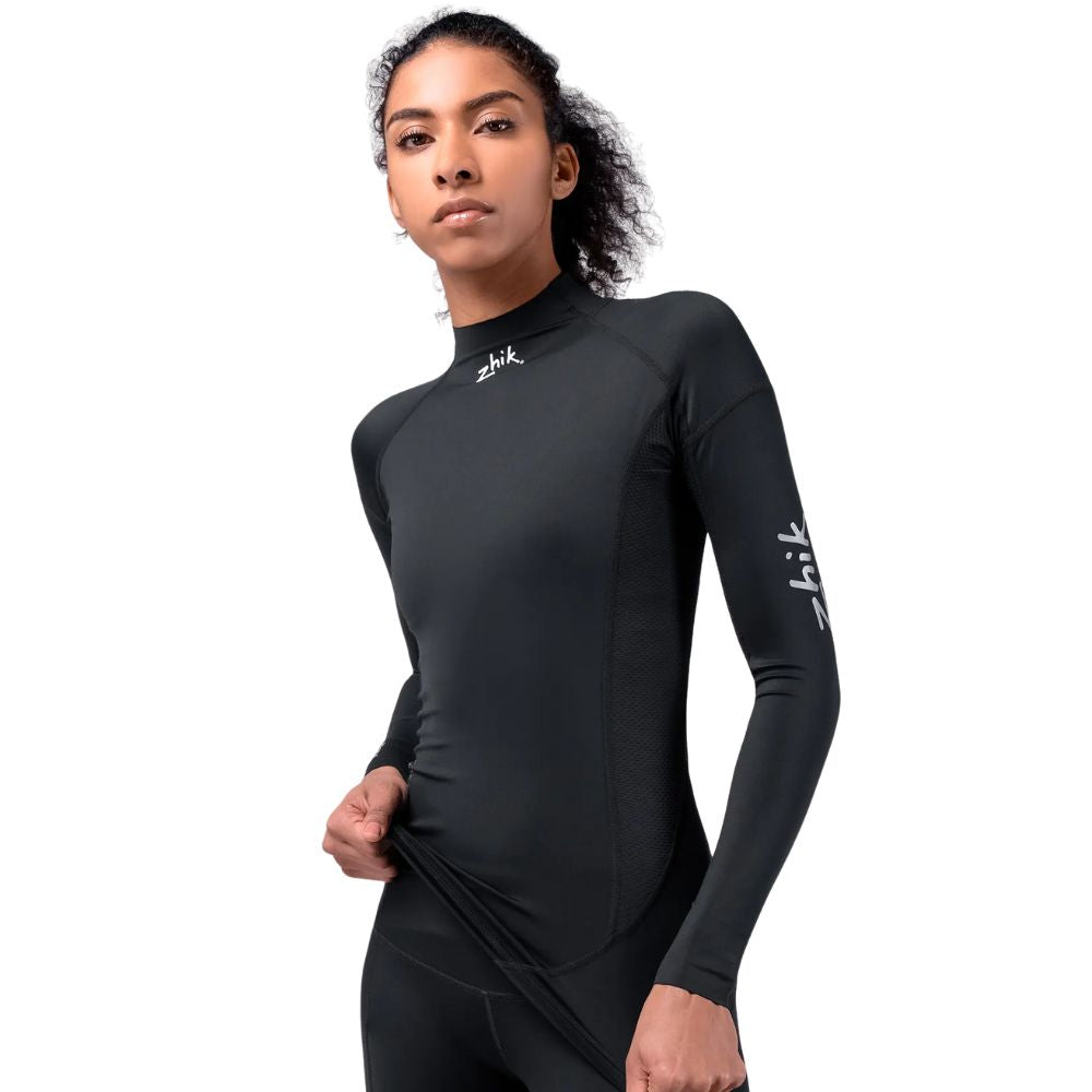 Zhik Rash Guard - Eco Spandex - Long Sleeve Top - Black (Women) (DTP-0063-W-BLK-LLL)