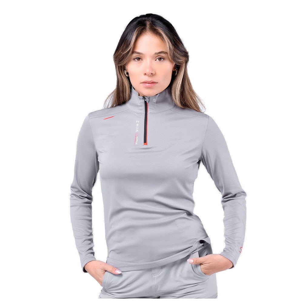 Zhik UVActive High Collar 1/4 Zip Top - Women (Grey)
