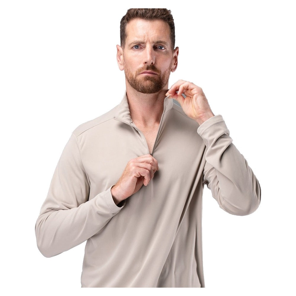 Zhik UVActive Zip Long Sleeve Tech Top - Men (Stone)