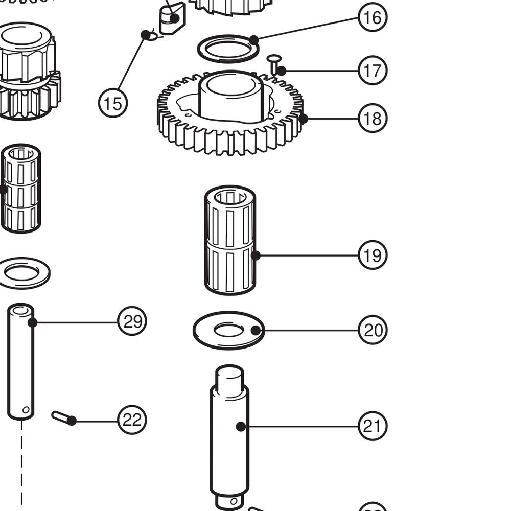 Lewmar Roller Bearing (Zu0318) - exploded view drawing from the Lewmar manual
