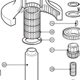 Lewmar Drum Washer 55/65 - exploded view drawing from the Lewmar manual