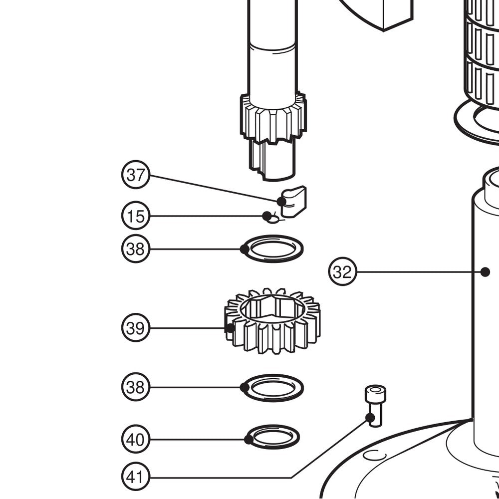 Lewmar Spacer 55/65 - exploded view drawing from the Lewmar manual