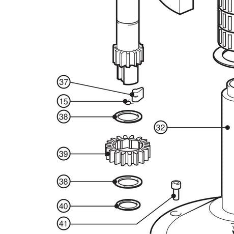 Lewmar Spacer 55/65 - exploded view drawing from the Lewmar manual