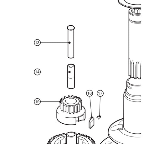 Lewmar Gear Spindle Sleeve 40-46 - exploded view drawing from the Lewmar manual
