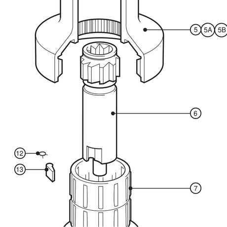 Lewmar Spacer 40 Std - exploded view drawing from the Lewmar manual