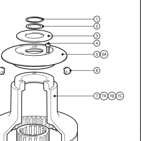 Lewmar 43Std - 52Std Collet - exploded view drawing from the Lewmar manual