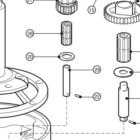Lewmar Gear Spindle 66St - exploded view drawing from the Lewmar manual