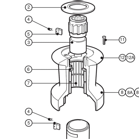 Lewmar Drum Washer 8/16/24 - exploded view drawing from the Lewmar manual