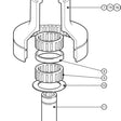 Lewmar 43Std/St Spacer - exploded view drawing from the Lewmar manual