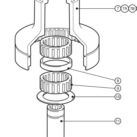 Lewmar 43Std/St Spacer - exploded view drawing from the Lewmar manual