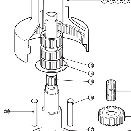 Lewmar Tube Spacer 42St/Std /50St Brg - exploded view drawing from the Lewmar manual