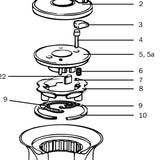 Lewmar Spring 3-Speed Tpb - exploded view drawing from the Lewmar manual
