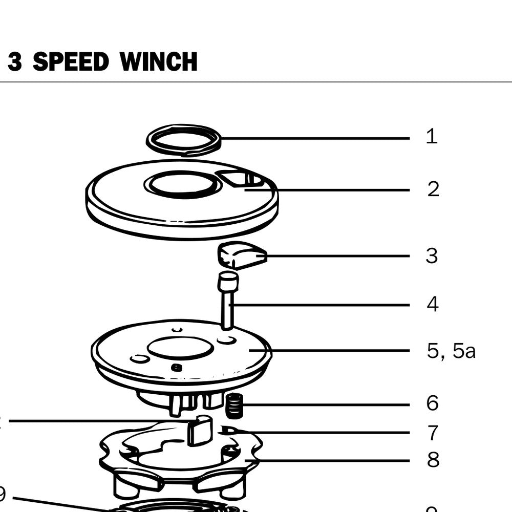 Lewmar Push Button 55/65 - exploded view drawing from the Lewmar manual