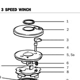 Lewmar Push Button 55/65 - exploded view drawing from the Lewmar manual