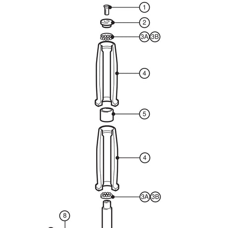 Lewmar Bush For Double Grip Handle - exploded view drawing from the Lewmar manual