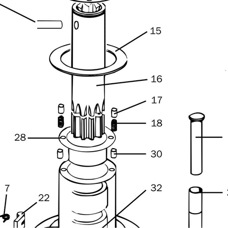 Lewmar Plunger - exploded view drawing from the Lewmar manual