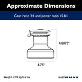 Lewmar Self Tailing Winch EVO Size 15 - Aluminum Black / One Speed