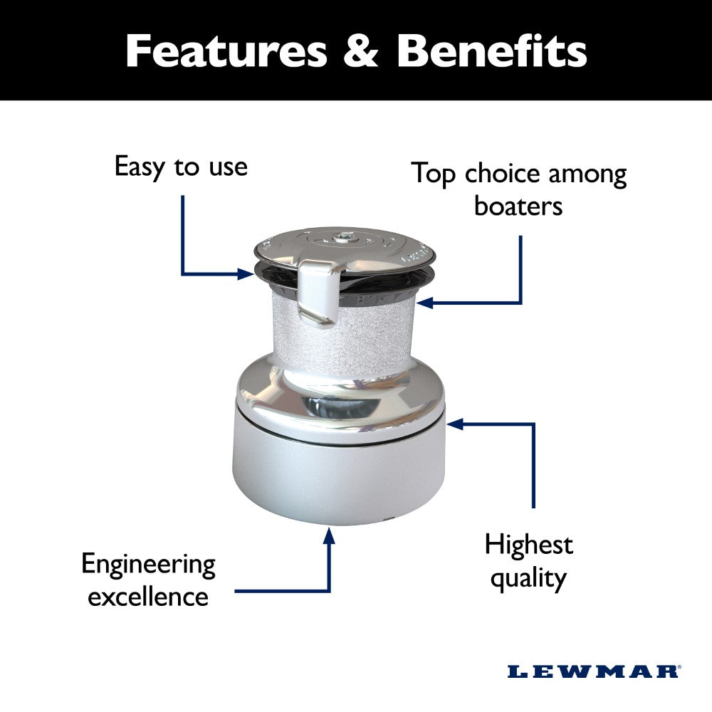 Lewmar Self Tailing Winch EVO Size 55 - Chrome / Two Speed