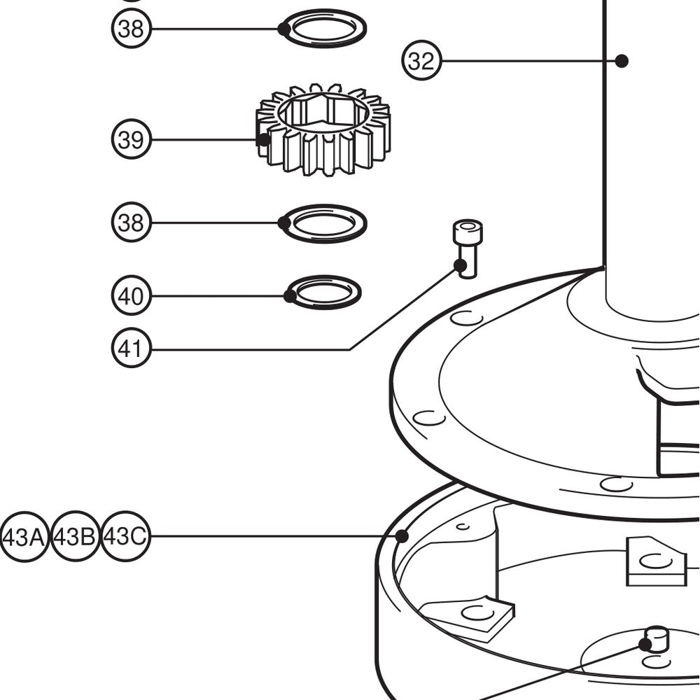 Lewmar Skt Hd Screw M10 X 20Mm A2 - exploded view drawing from the Lewmar manual