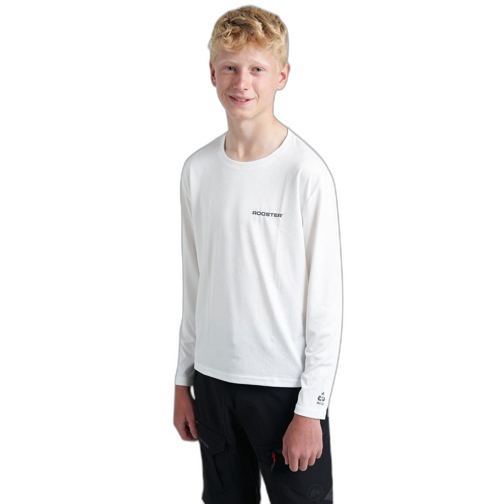 Rooster Junior Quick Dry UVF T-Shirt Long Sleeved - White (140097)